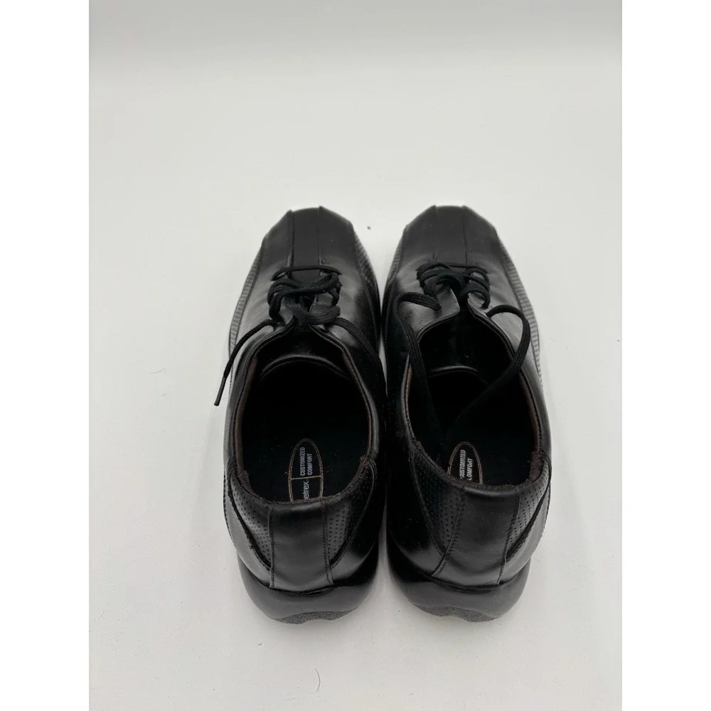 AETREX Men's G680M PERFORATED Oxord BLACK LEATHER Lace-Up SHOES Size 10.5 New